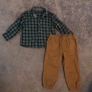 NWOT nautica set. 24M. Flannel top and khakis bottoms.